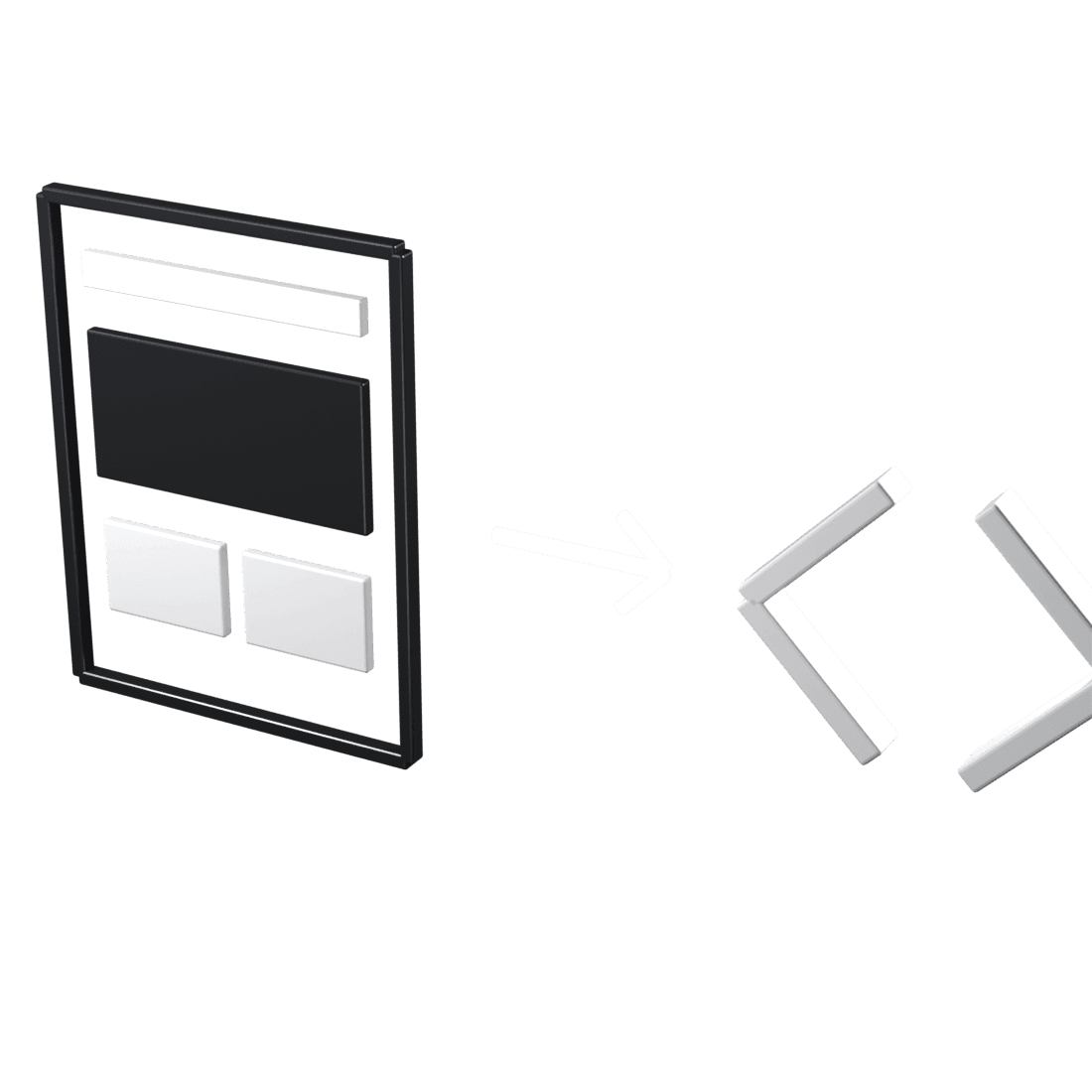 SketchXFlow — abstract monochrome form representing the product